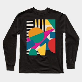 Abstract pattern 80s style geometric Long Sleeve T-Shirt